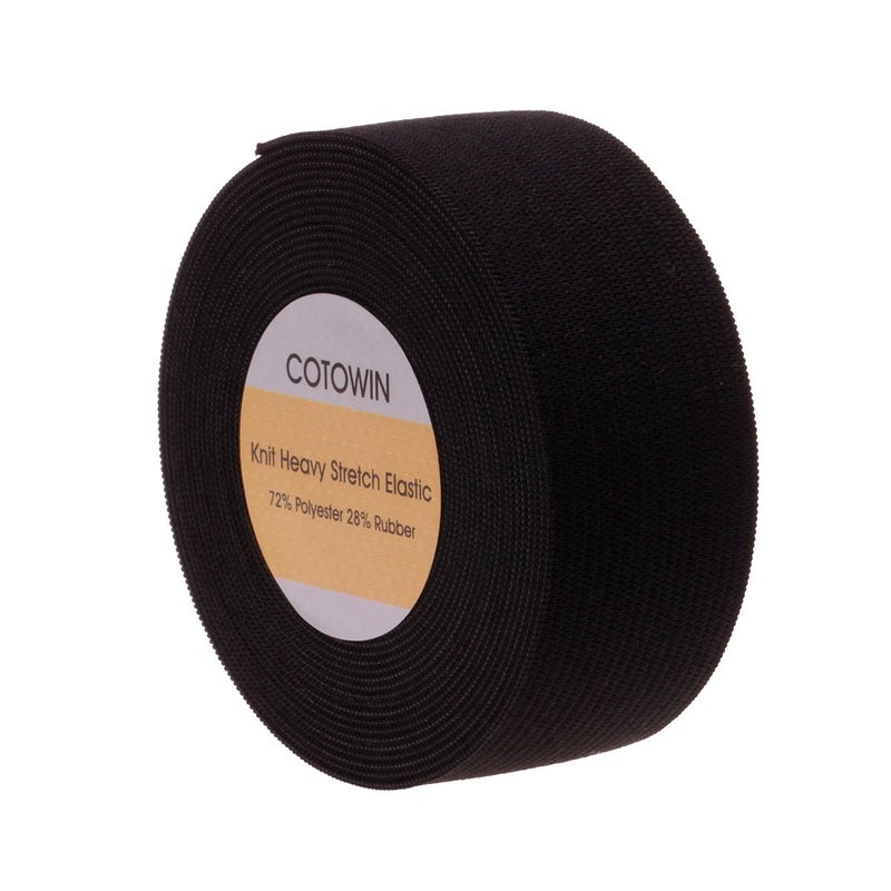 COTOWIN 1 1/4-Inch by 5-Yard Black Heavy Stretch Knit Elastic - Image 3